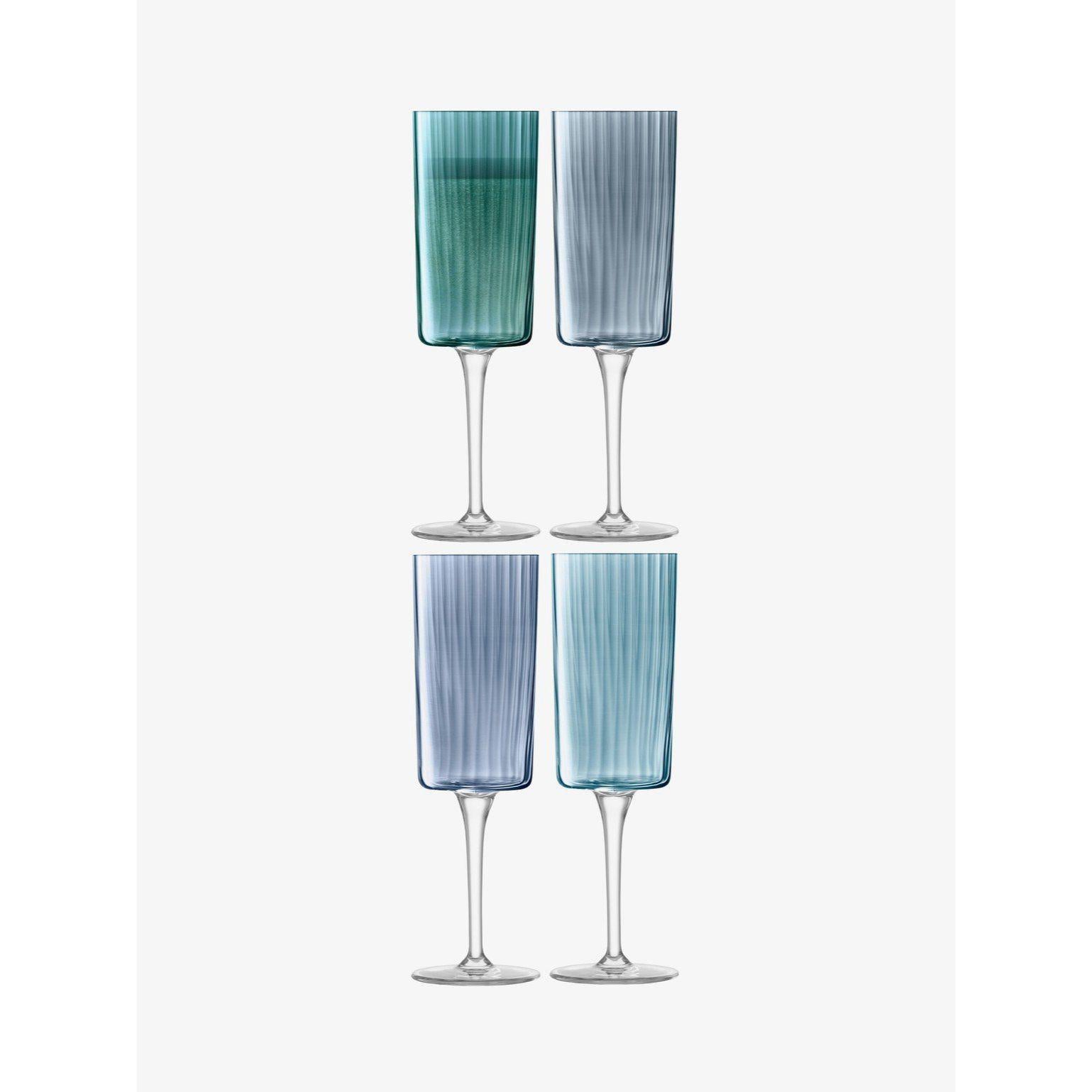 Sapphire Gem Champagne Flute Set